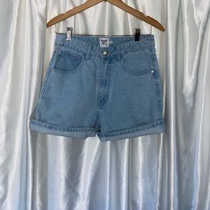 Princess Polly high rise denim shorts size 6